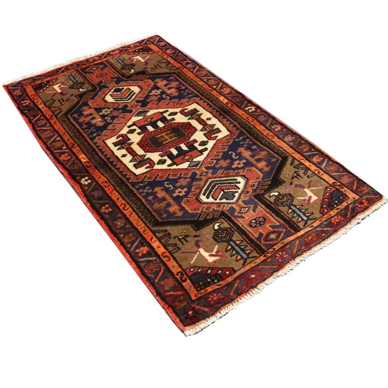 Hamadan Perserteppich 129 × 74 cm aus Wolle, handgeknüpft