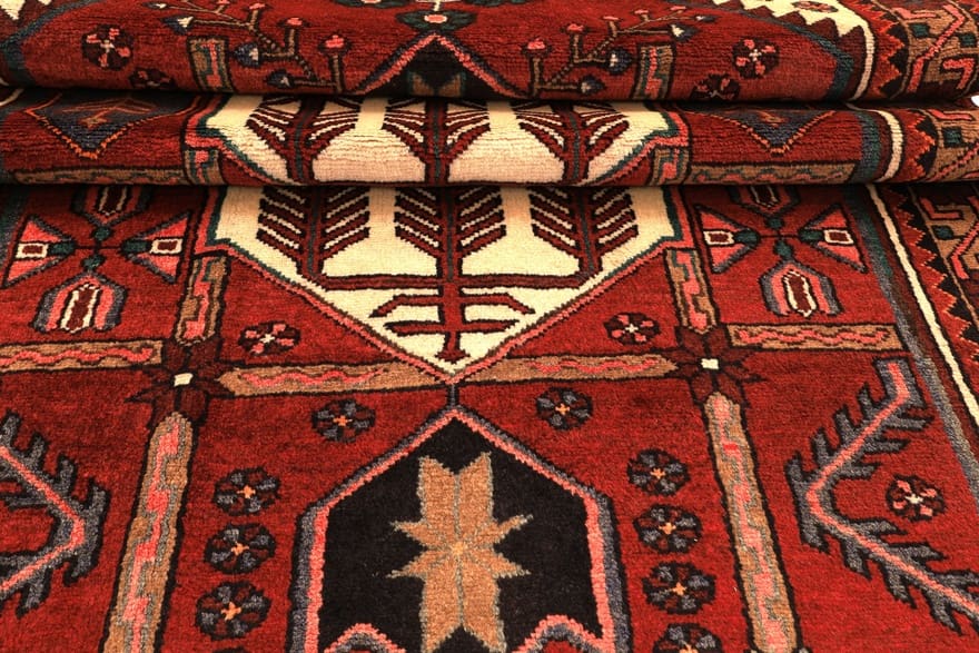 hamadan-teppich-308x108-cm-160000-knoten-handgeknupft-perserteppich-3 Handgeknüpfter Hamadan Perserteppich, 306 × 107 cm, Wolle