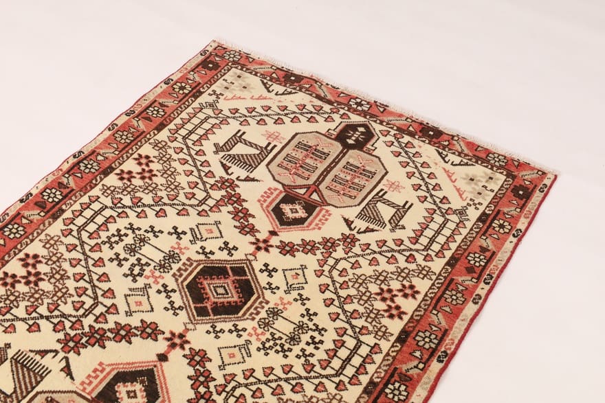 Hamadan Perserteppich 152 × 104 cm aus Wolle, handgeknüpft