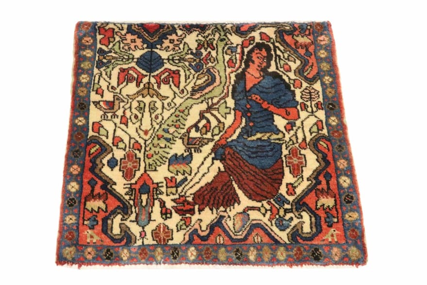 Perserteppich 56 × 60 cm aus Wolle, handgeknüpft