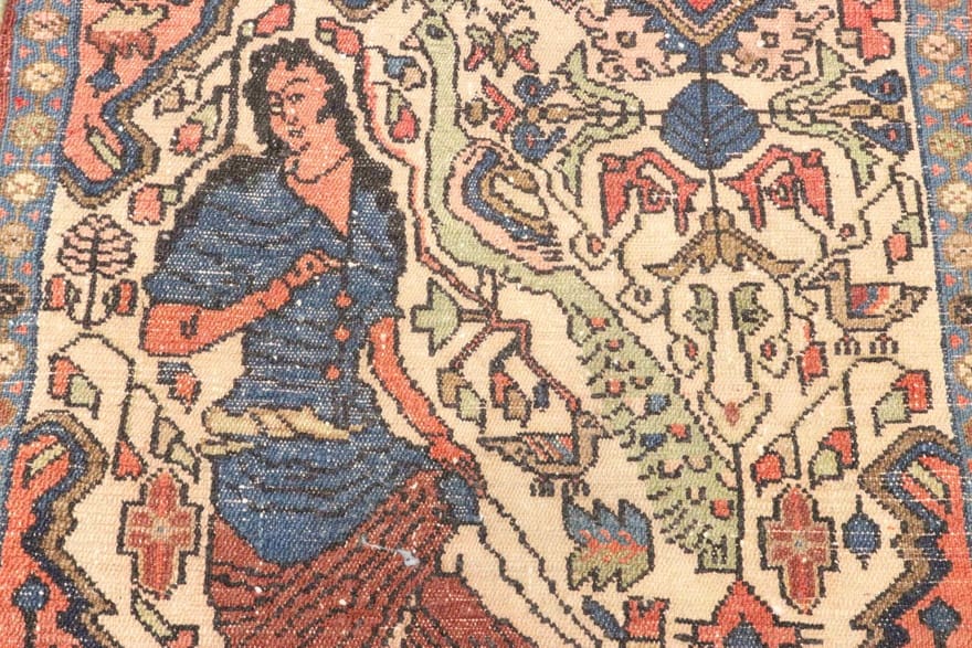 Perserteppich 56 × 60 cm aus Wolle, handgeknüpft