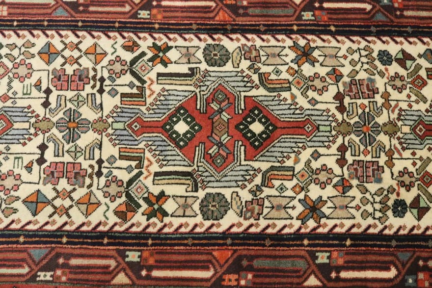 Handgeknüpfter Hamadan Perserteppich 298 × 85 cm