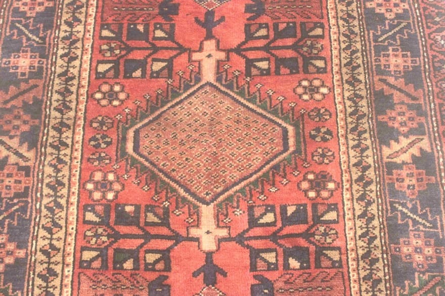 Handgeknüpfter Hamadan Perserteppich, 303 × 112 cm, Wolle