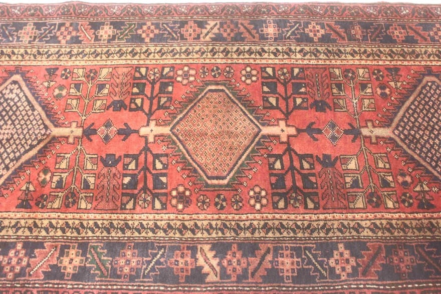 Handgeknüpfter Hamadan Perserteppich, 303 × 112 cm, Wolle