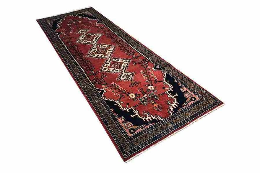 Handgeknüpfter Hamadan Perserteppich 314 × 109 cm