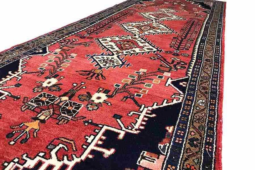 Handgeknüpfter Hamadan Perserteppich 314 × 109 cm