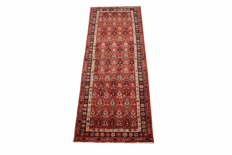 Hamadan Perserteppich 302 × 110 cm aus Wolle, handgeknüpft