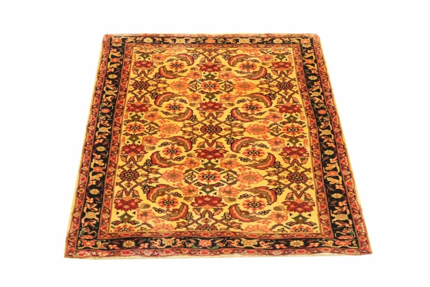 handgeknupfter-orientteppich-144x98-cm-marineblau-wolle-hamedan-1 Handgeknüpfter Hamadan Perserteppich 142 × 97 cm