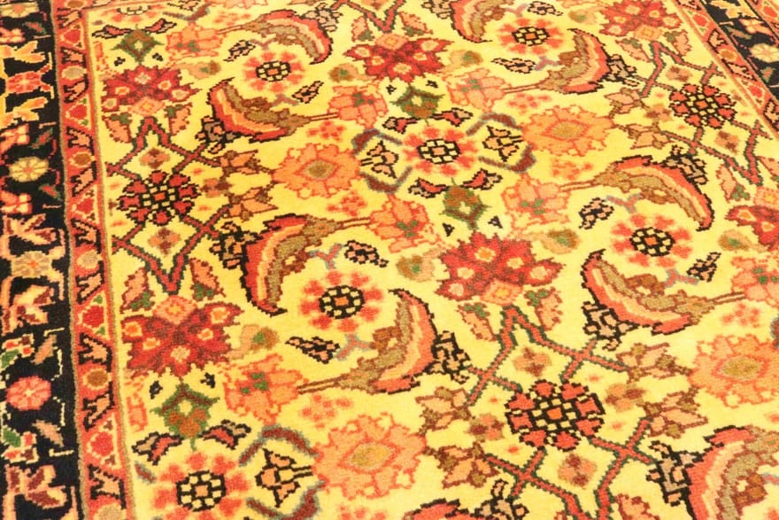 handgeknupfter-orientteppich-144x98-cm-marineblau-wolle-hamedan-4 Handgeknüpfter Hamadan Perserteppich 142 × 97 cm