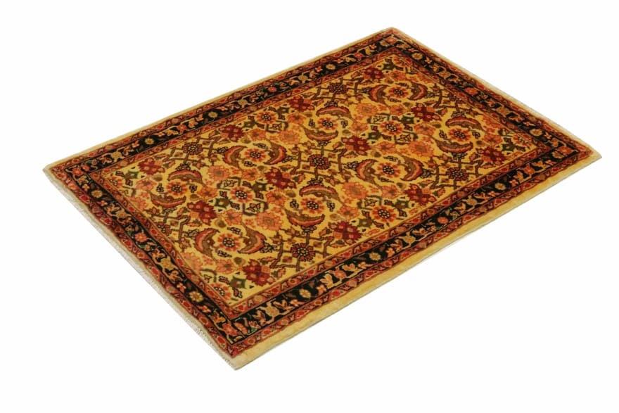 handgeknupfter-orientteppich-144x98-cm-marineblau-wolle-hamedan-5 Handgeknüpfter Hamadan Perserteppich 142 × 97 cm