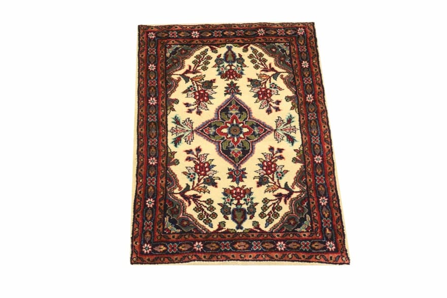 Handgeknüpfter Hamadan Perserteppich, 93 × 55 cm, Wolle