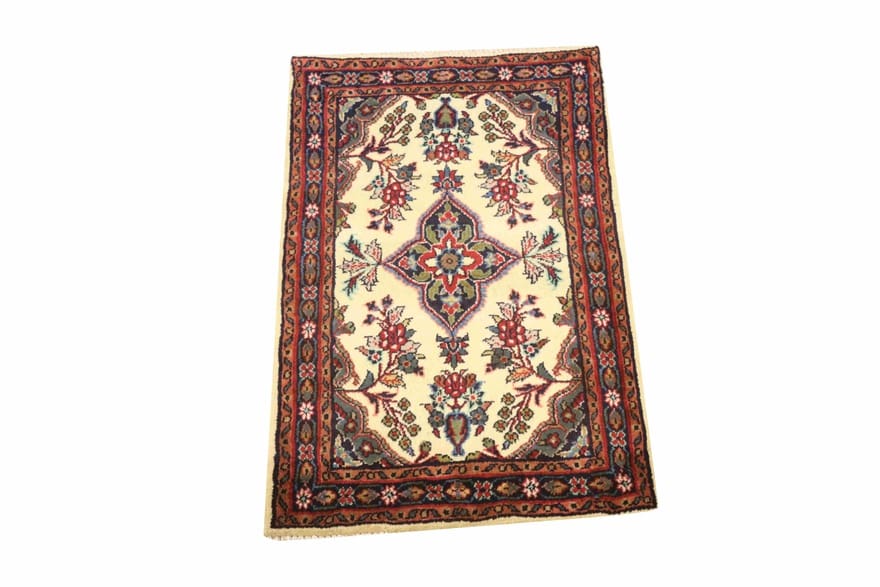 Handgeknüpfter Hamadan Perserteppich, 93 × 55 cm, Wolle