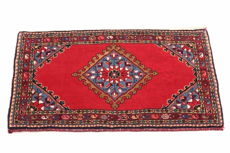 Handgeknüpfter Hamadan Perserteppich, 60 × 88 cm, Wolle
