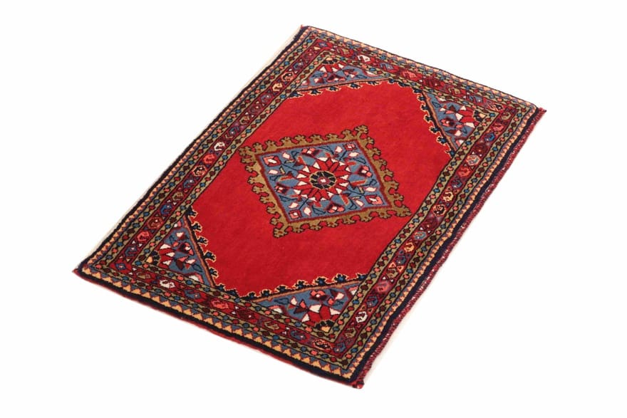 Handgeknüpfter Hamadan Perserteppich, 60 × 88 cm, Wolle