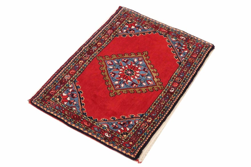 Handgeknüpfter Hamadan Perserteppich, 60 × 88 cm, Wolle