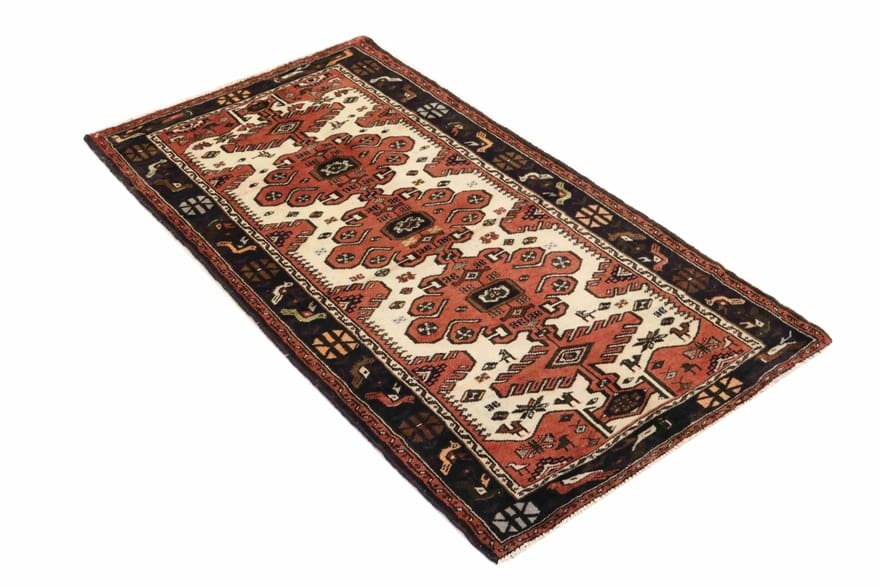 Handgeknüpfter Hamadan Perserteppich 202 × 105 cm