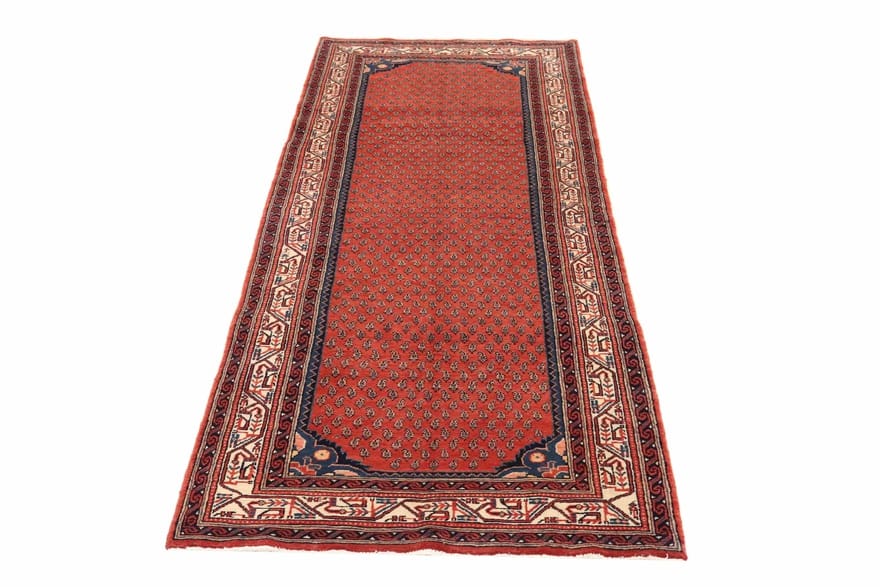 Handgeknüpfter Hamadan Perserteppich, 320 × 111 cm, Wolle