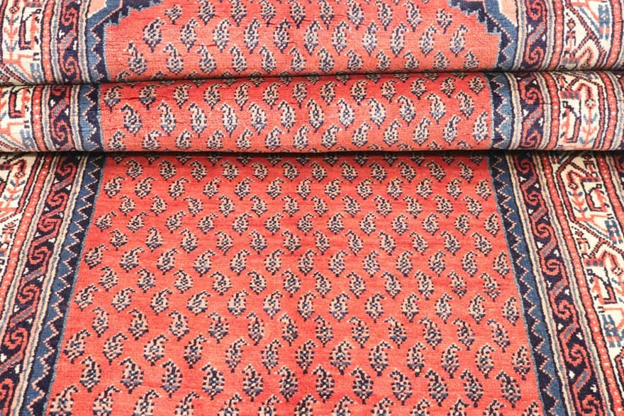 Handgeknüpfter Hamadan Perserteppich, 320 × 111 cm, Wolle