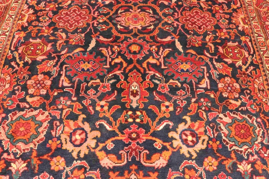 handgeknupfter-nanaj-orientteppich-328x218-cm-marineblau-geomet-muster-3 Perserteppich 326 × 217 cm aus Wolle, handgeknüpft