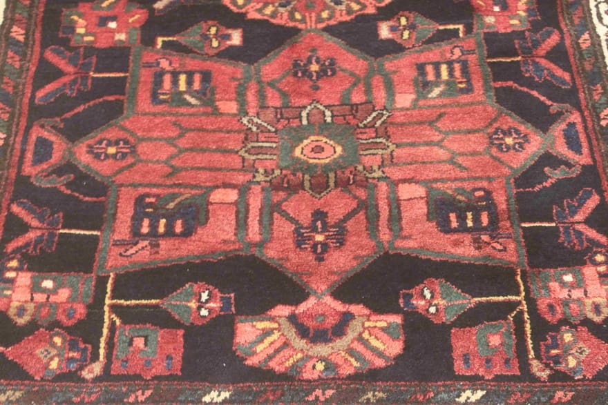 Handgeknüpfter Hamadan Perserteppich, 308 × 130 cm, Wolle