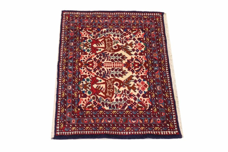 Hamadan Perserteppich 95 × 60 cm aus Wolle, handgeknüpft