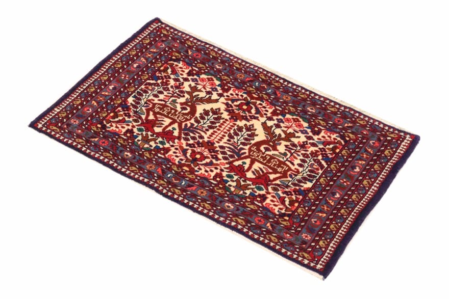 Hamadan Perserteppich 95 × 60 cm aus Wolle, handgeknüpft
