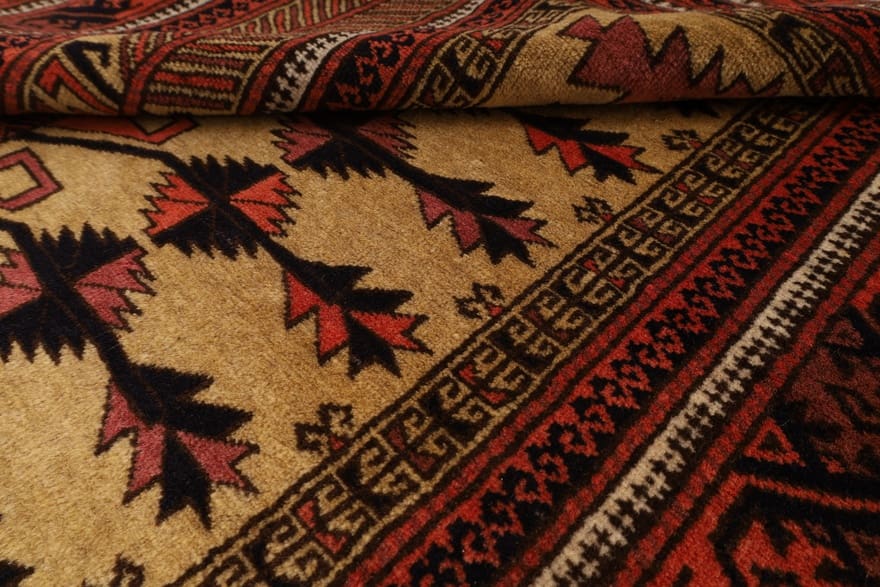 Handgeknüpfter Baluch Perserteppich, 140 × 98 cm, Wolle