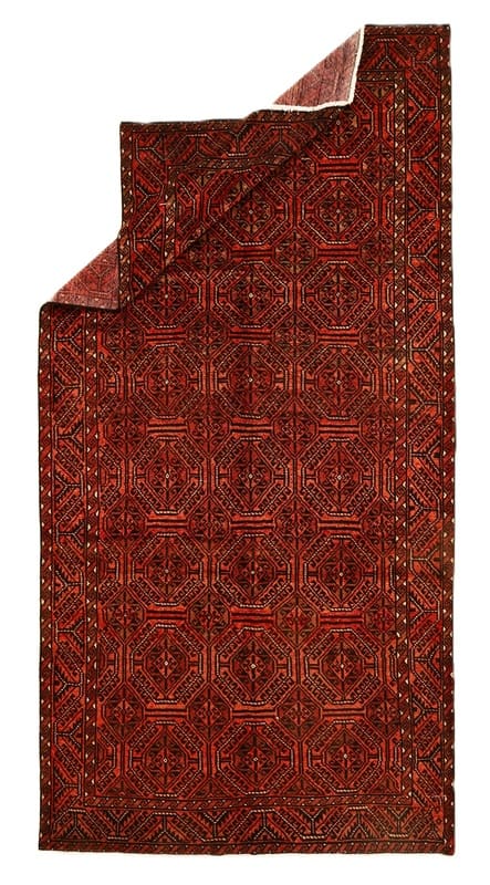 rugeast-orientteppich-334x167-cm-handgeknupft-geometrisch-rot-1 Handgeknüpfter Perserteppich 332 × 166 cm