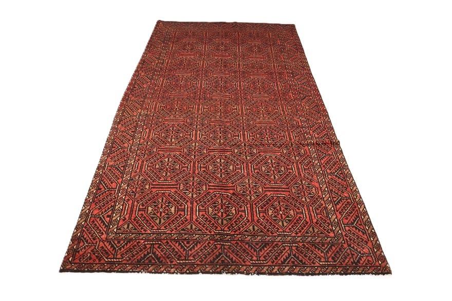 rugeast-orientteppich-334x167-cm-handgeknupft-geometrisch-rot-3 Handgeknüpfter Perserteppich 332 × 166 cm
