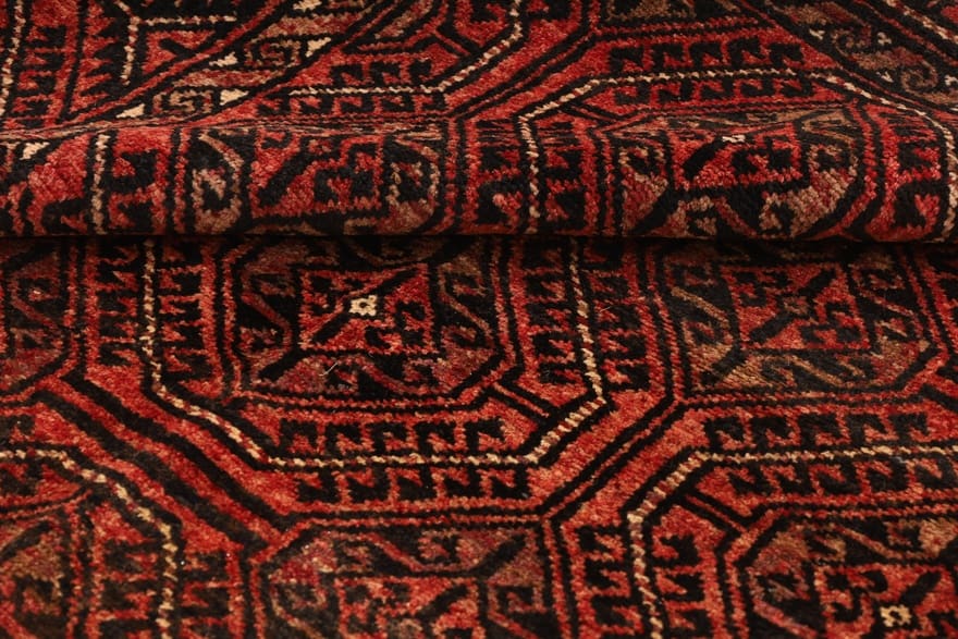 rugeast-orientteppich-334x167-cm-handgeknupft-geometrisch-rot-5 Handgeknüpfter Perserteppich 332 × 166 cm