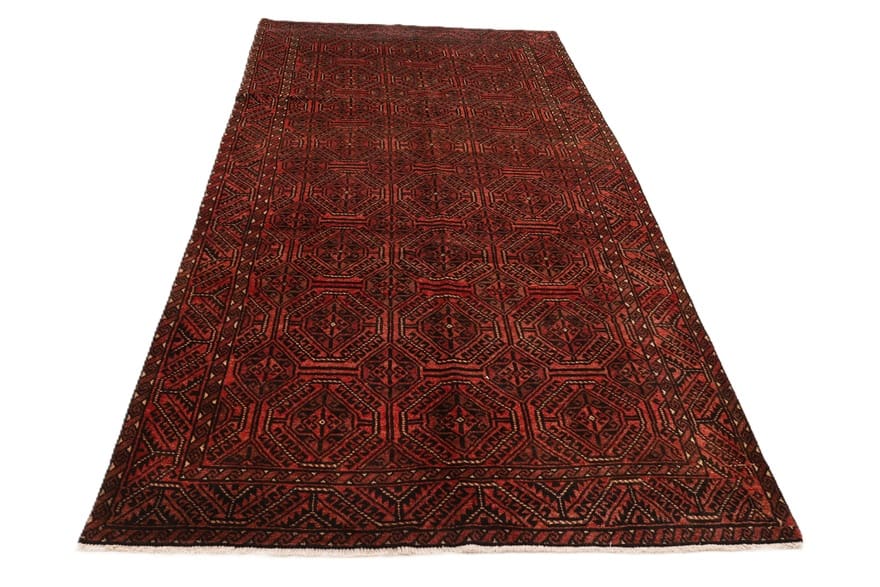 rugeast-orientteppich-334x167-cm-handgeknupft-geometrisch-rot-9 Handgeknüpfter Perserteppich 332 × 166 cm