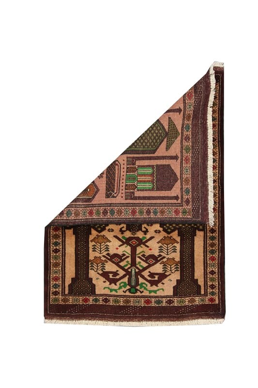 Turkmen Perserteppich 126 × 87 cm aus Wolle, handgeknüpft