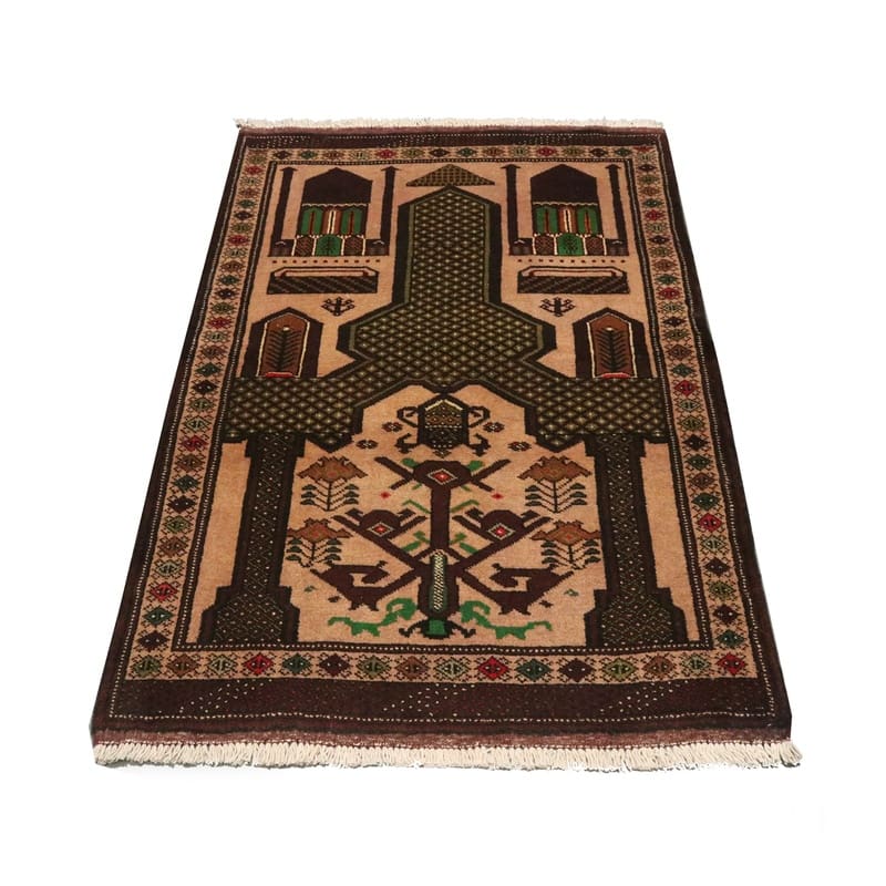 Turkmen Perserteppich 126 × 87 cm aus Wolle, handgeknüpft