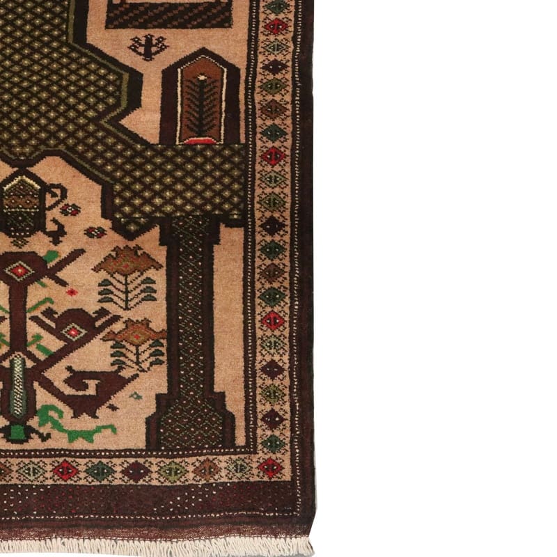 Turkmen Perserteppich 126 × 87 cm aus Wolle, handgeknüpft