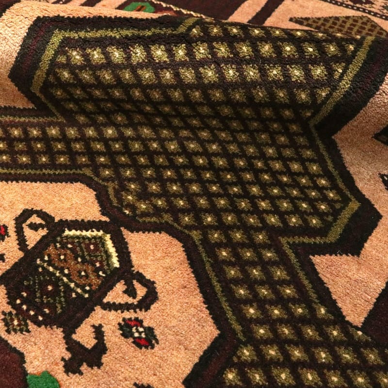 Turkmen Perserteppich 126 × 87 cm aus Wolle, handgeknüpft