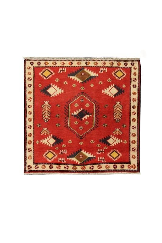 Handgeknüpfter Turkmen Perserteppich, 100 × 101 cm, Wolle