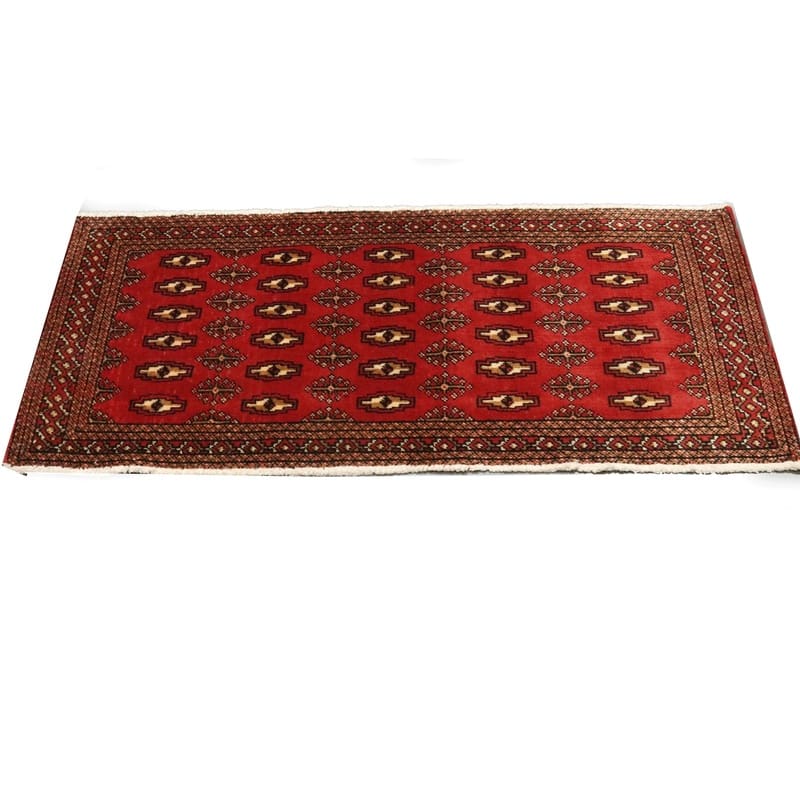 Turkmen Perserteppich 132 × 60 cm aus Wolle, handgeknüpft