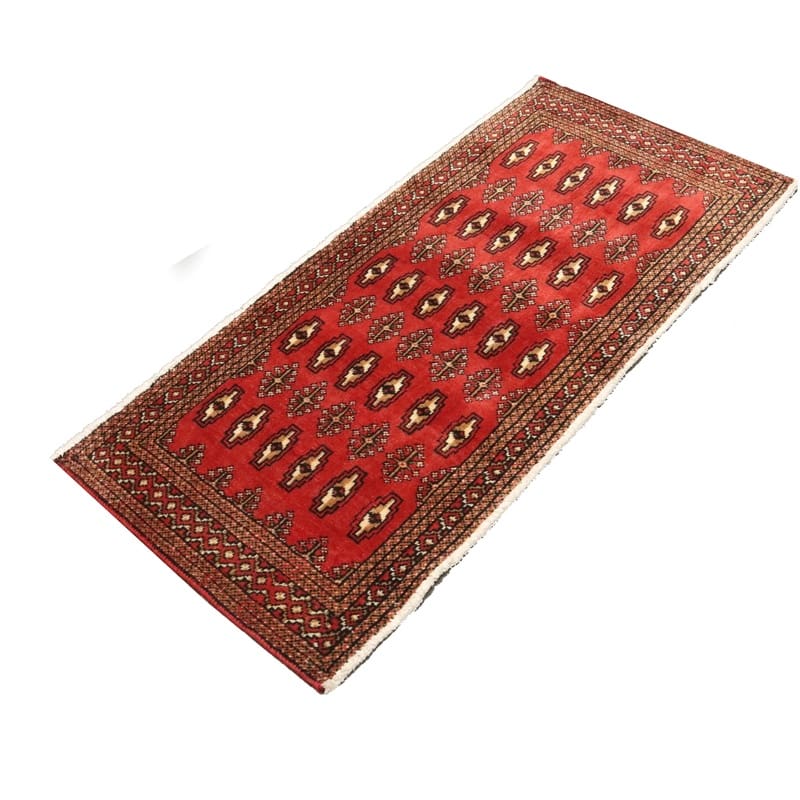 Turkmen Perserteppich 132 × 60 cm aus Wolle, handgeknüpft
