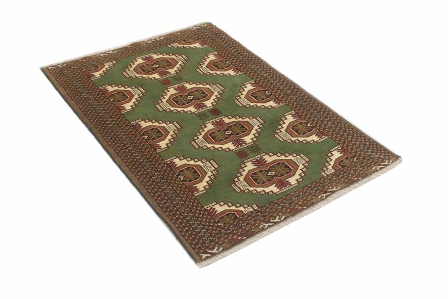 Turkmen Perserteppich 141 × 100 cm aus Wolle, handgeknüpft