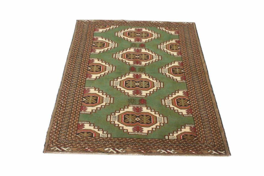 Turkmen Perserteppich 141 × 100 cm aus Wolle, handgeknüpft