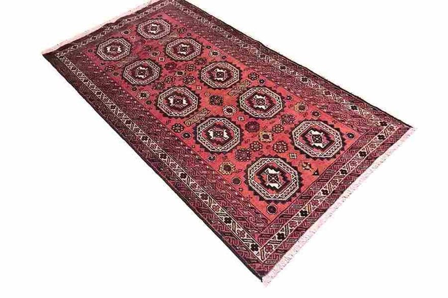Handgeknüpfter Baluch Perserteppich, 186 × 99 cm, Wolle