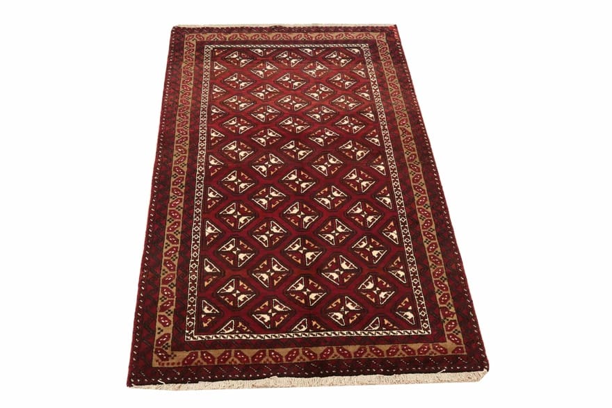 Handgeknüpfter Baluch Perserteppich, 198 × 108 cm, Wolle