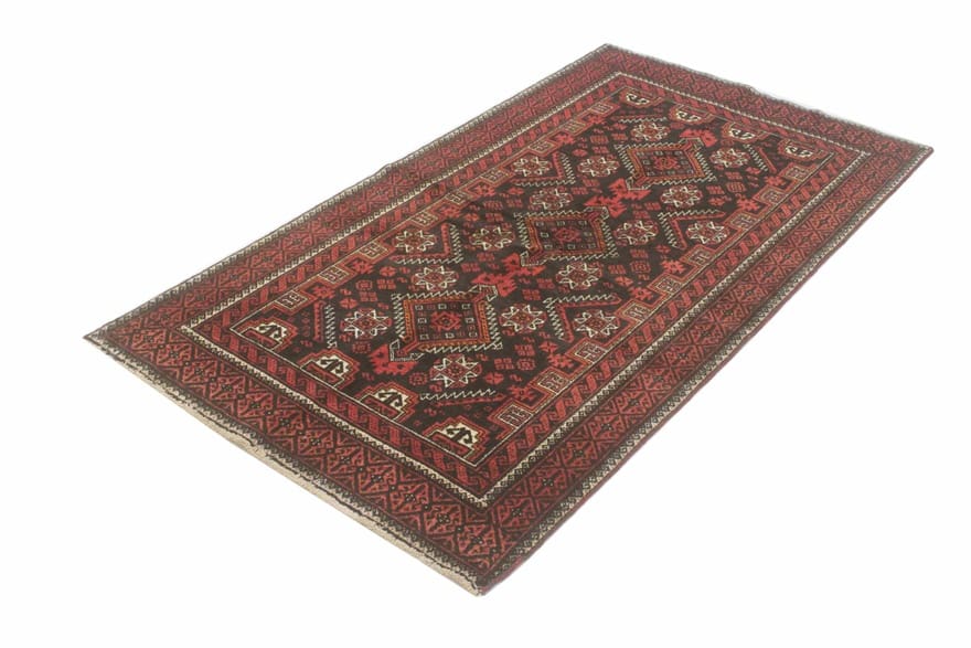 Handgeknüpfter Baluch Perserteppich, 195 × 105 cm, Wolle