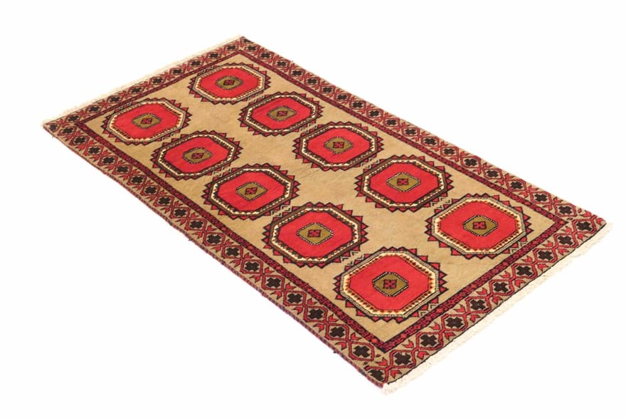 belutsch-teppich-189x103-cm-geometrisch-handgeknupft-iran-1 Handgeknüpfter Baluch Perserteppich 187 × 102 cm