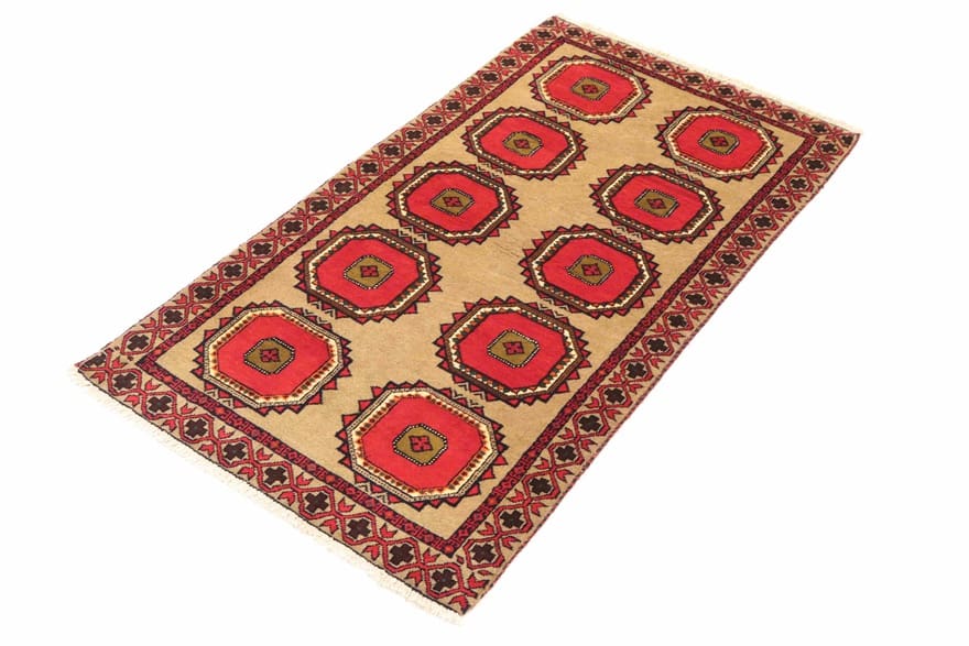 belutsch-teppich-189x103-cm-geometrisch-handgeknupft-iran-2 Handgeknüpfter Baluch Perserteppich 187 × 102 cm