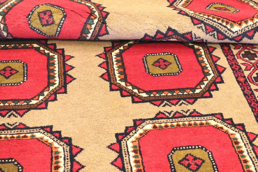 belutsch-teppich-189x103-cm-geometrisch-handgeknupft-iran-3 Handgeknüpfter Baluch Perserteppich 187 × 102 cm