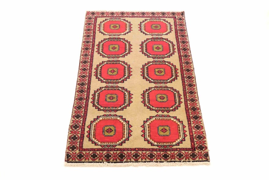 belutsch-teppich-189x103-cm-geometrisch-handgeknupft-iran-5 Handgeknüpfter Baluch Perserteppich 187 × 102 cm