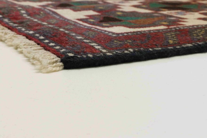 belutsch-teppich-155x72-cm-geometrisches-muster-handgeknupft-1 Handgeknüpfter Baluch Perserteppich 153 × 71 cm