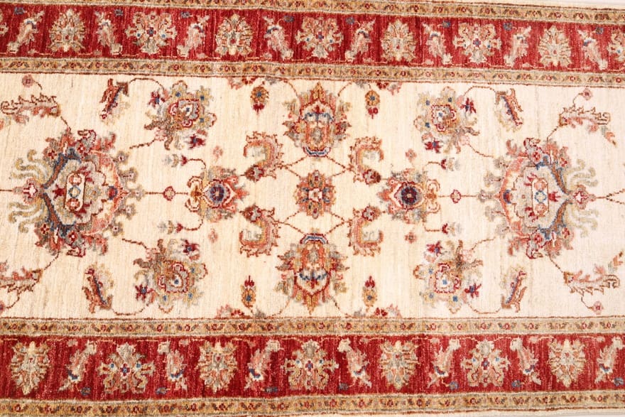 zieglerfarhan-orientteppich-248x83cm-handgeknupft-antikes-design-7 Handgeknüpfter Ziegler Orientteppich 246 × 82 cm