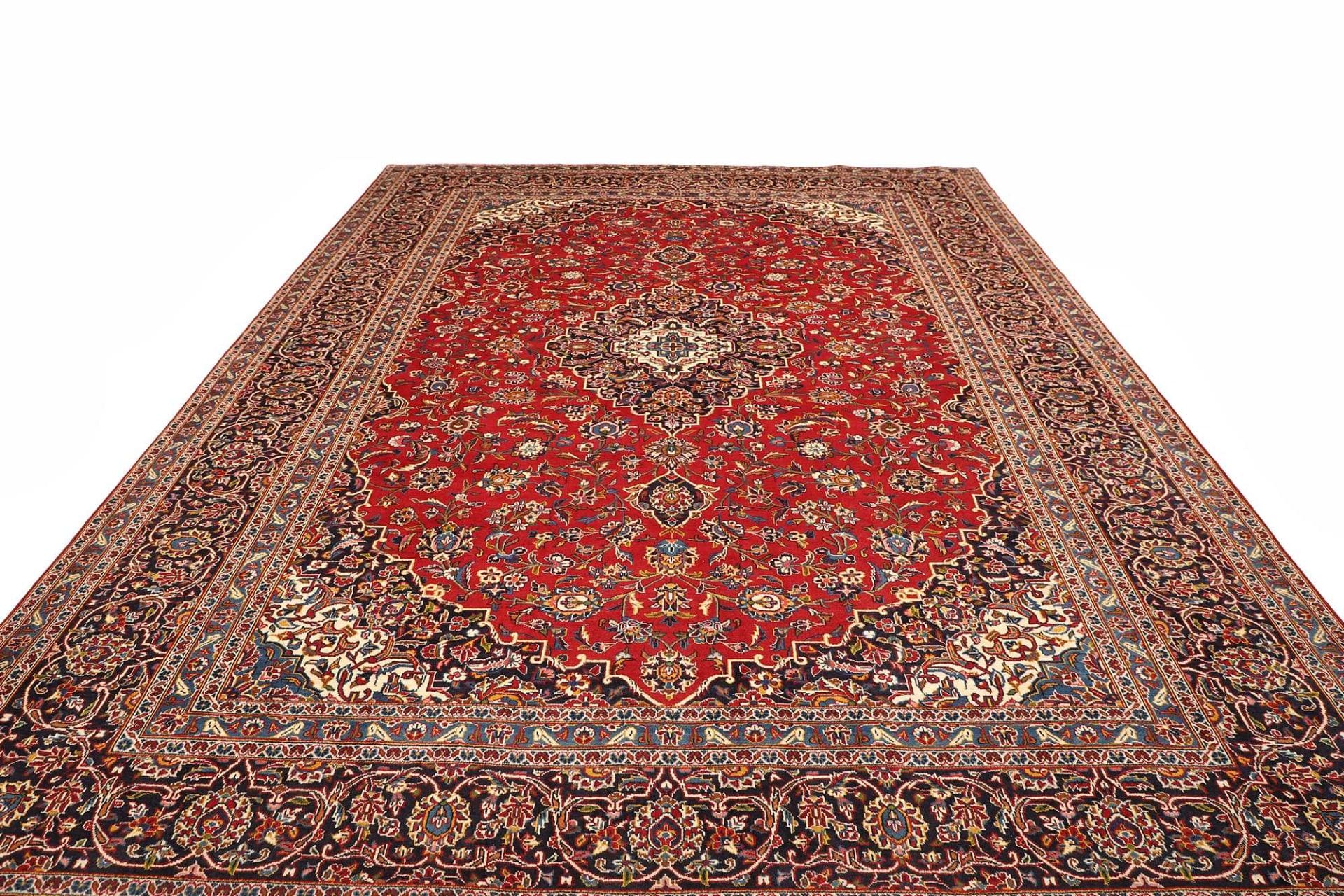 Handgeknüpfter Kashan Perserteppich 303 × 410 cm